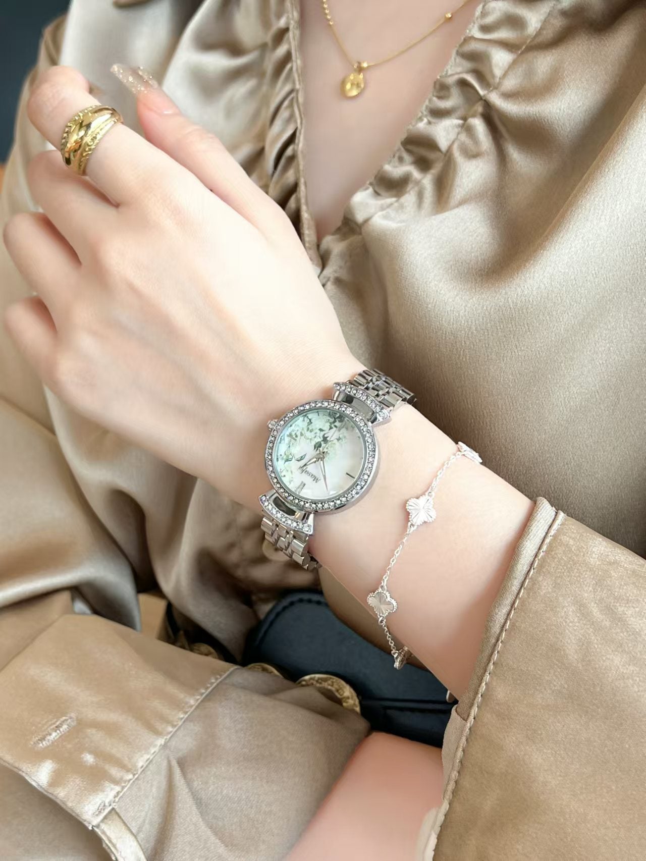 Starry Sky Fritillary Marble Women’s Watch – Elegant Timepiece