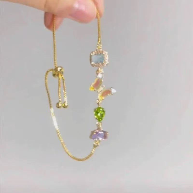 Elegant Rhinestone Bracelet – Vintage White All-Matching Jewelry