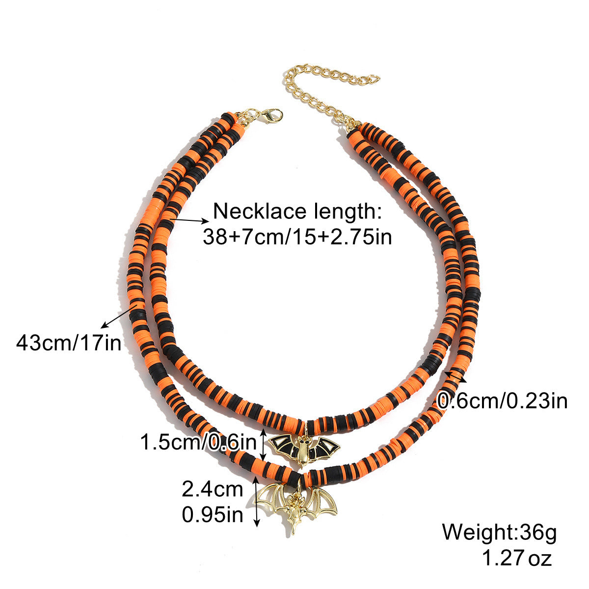 Halloween Necklace – Bat, Ghost, Skull, Pumpkin & Spider Pendant Accessories