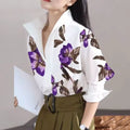 Women’s Long Sleeve Printed Stand Collar Shirt