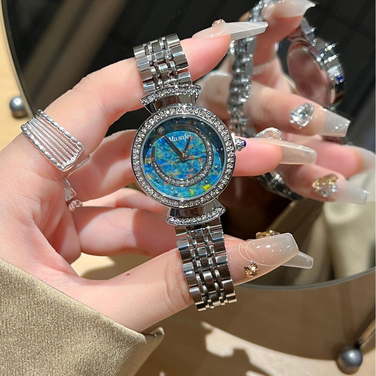 Starry Sky Fritillary Marble Women’s Watch – Elegant Timepiece