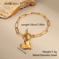 Irregular Heart Pendant Necklace & Non-Fading Bracelet Set