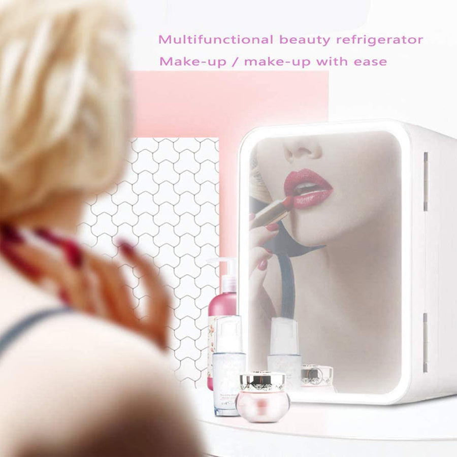 Mini Makeup Fridge – Portable Cosmetic Skincare Refrigerator & Warmer
