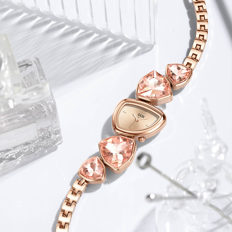 Women's Light Luxury Crystal Diamond Bracelet Watch