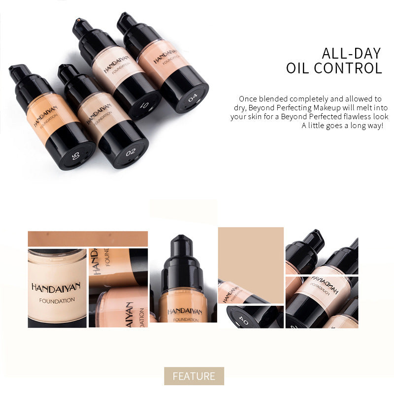 HANDAIYAN Full Cover Waterproof Liquid Foundation – Moisturizing Base