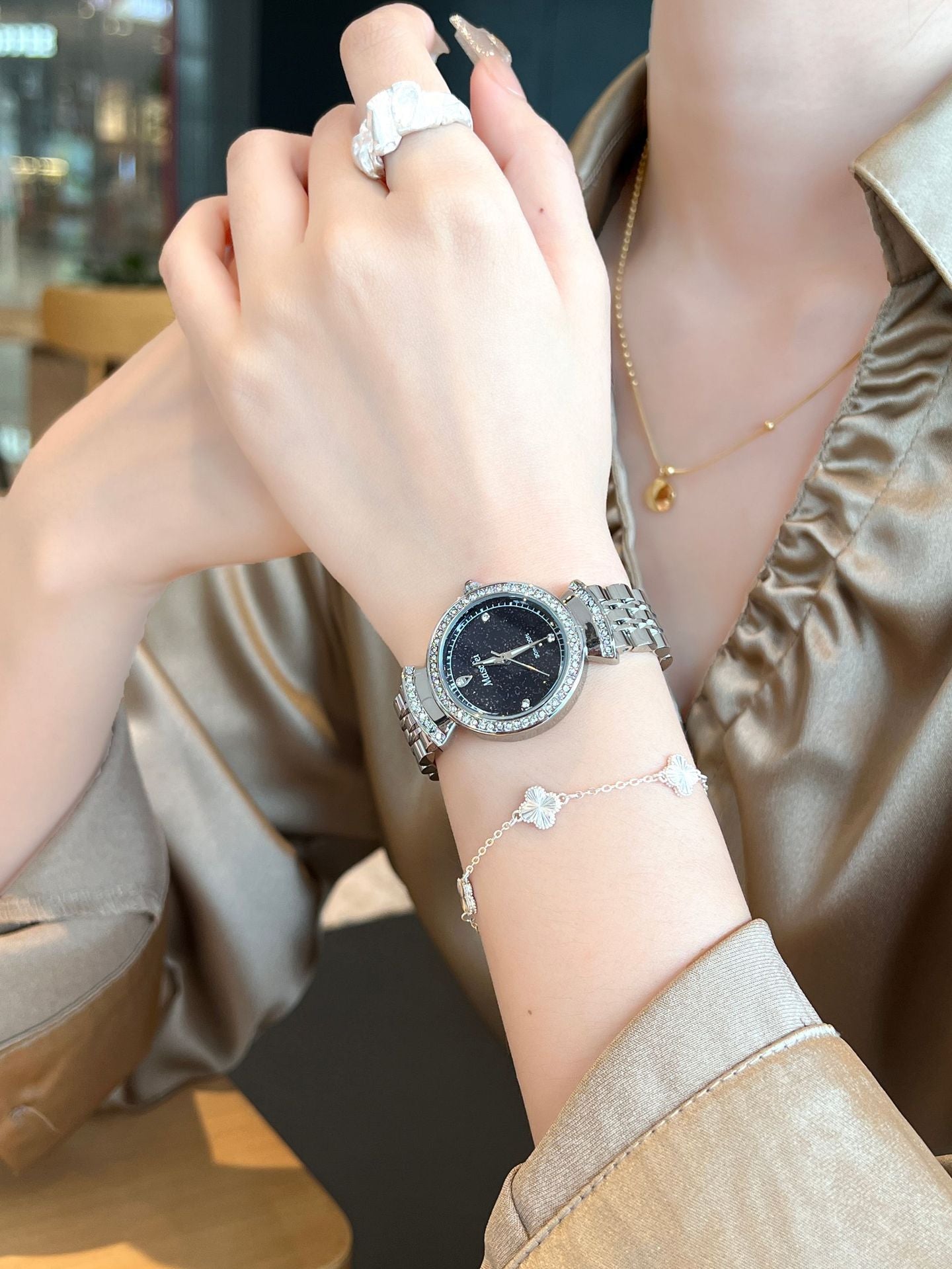 Starry Sky Fritillary Marble Women’s Watch – Elegant Timepiece