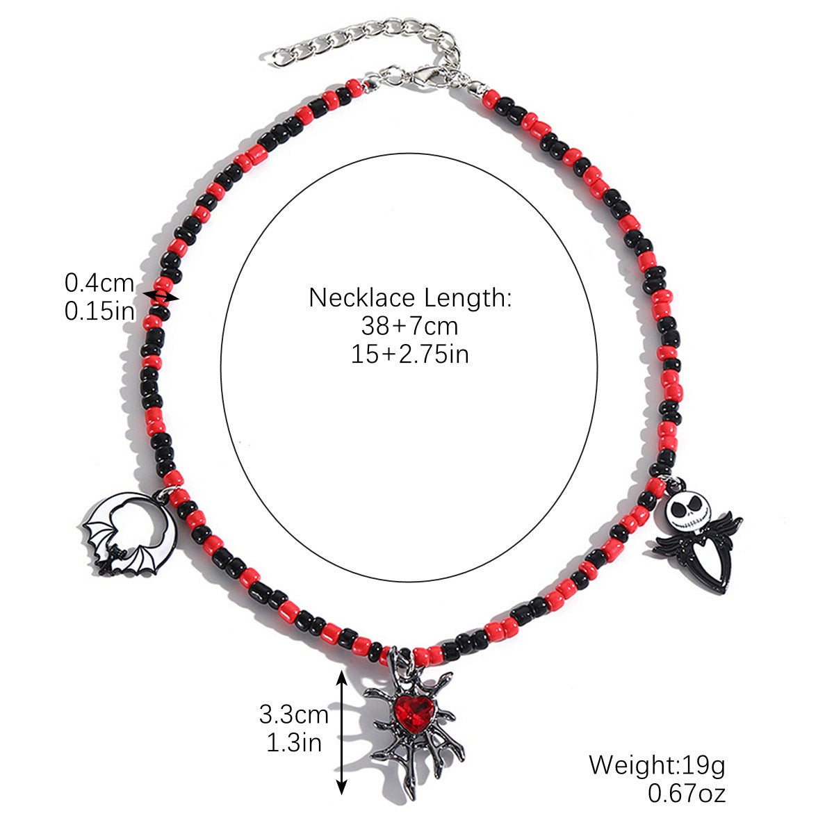 Halloween Necklace – Bat, Ghost, Skull, Pumpkin & Spider Pendant Accessories