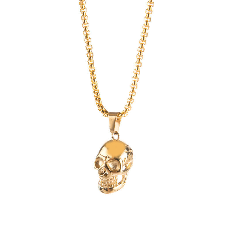 Men’s Halloween Skull Necklace – Punk Titanium Steel Fashion Accessory