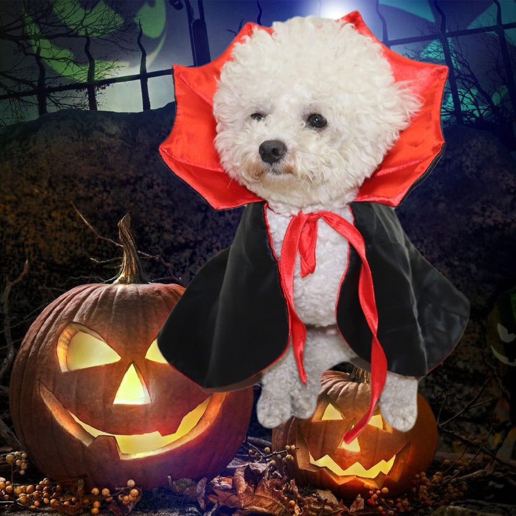 Halloween Pet Vampire Cloak | Cute Cosplay Costume for Small Dogs & Cats