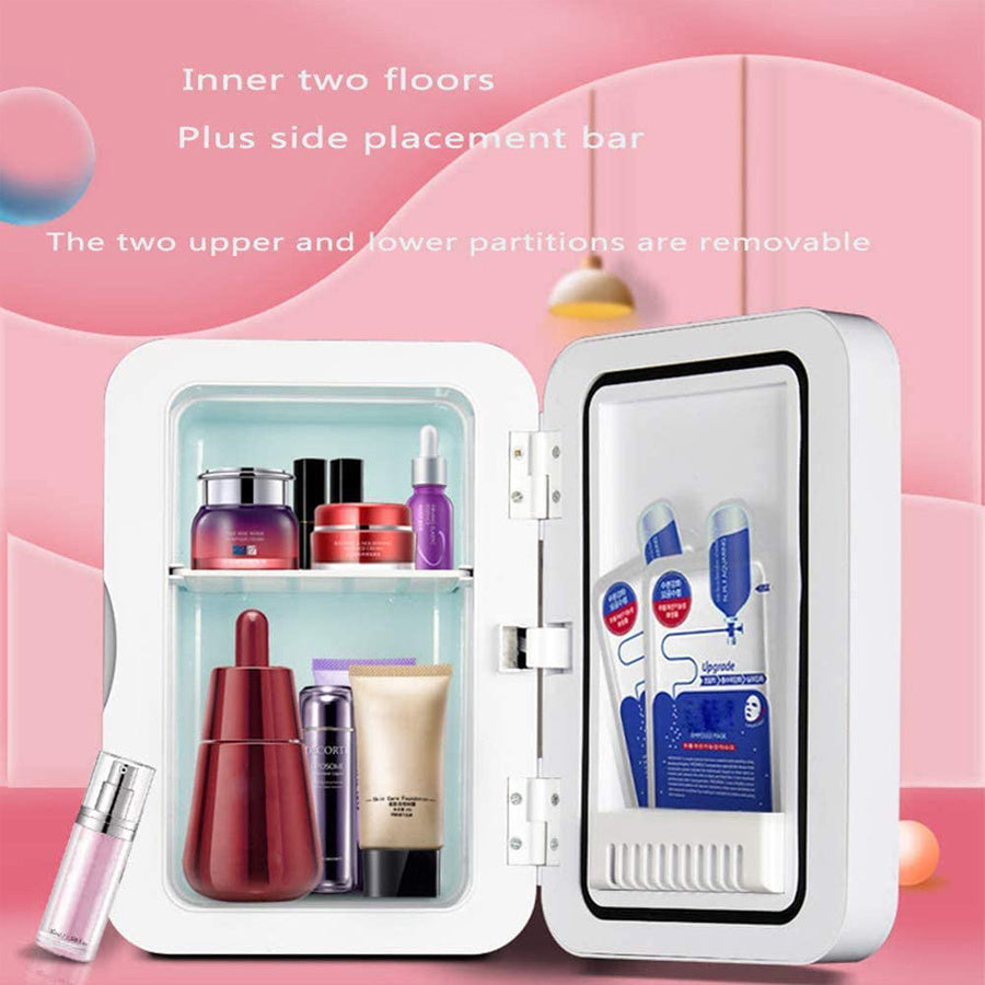 Mini Makeup Fridge – Portable Cosmetic Skincare Refrigerator & Warmer