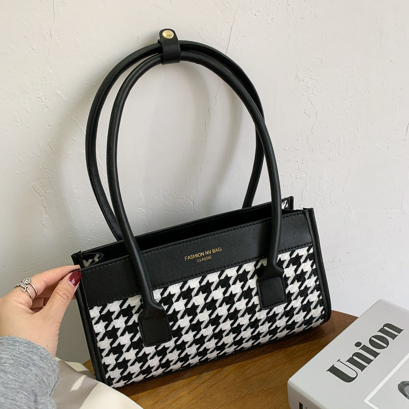New Tide Autumn Winter Fashion Plaid Hand Carry Bag – Versatile Style