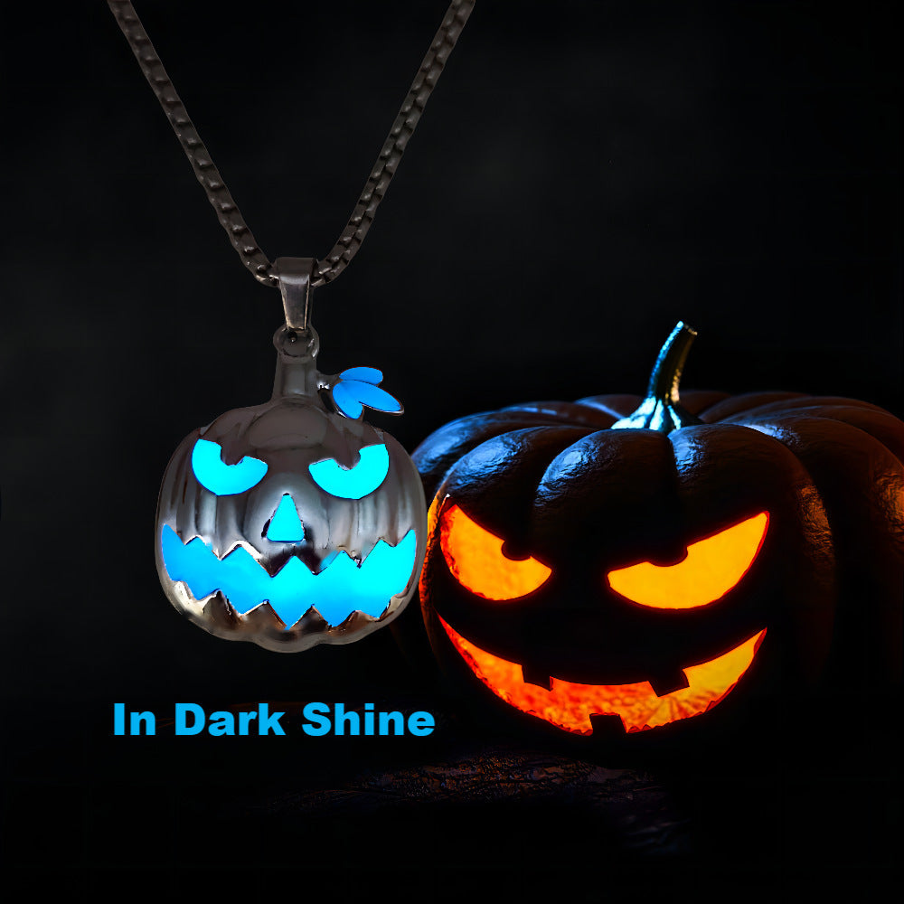 Halloween Luminous Pumpkin Necklace | Glowing Ghost Pendant Fashion Jewelry Gift