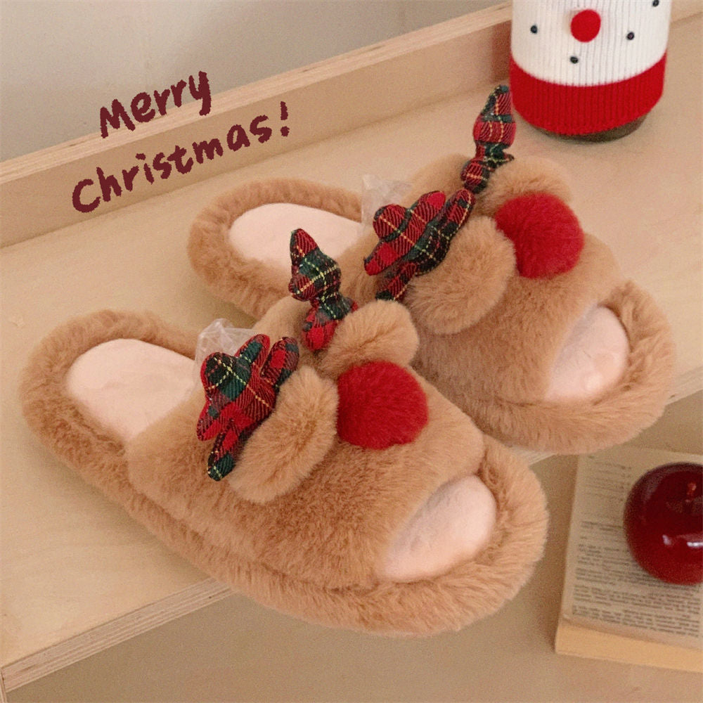 Women’s Cute Cartoon Fluffy Cotton Slippers – Cozy Indoor Autumn Home Slippers
