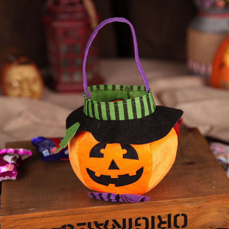 Cute Halloween Candy Bag | Pumpkin Pattern Portable Handbag & Gift Basket for Kids