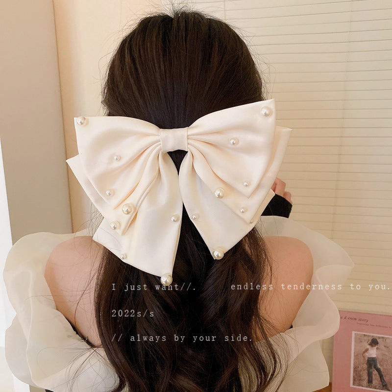 French Light Luxury Star Point Pearl Bow Headdress
