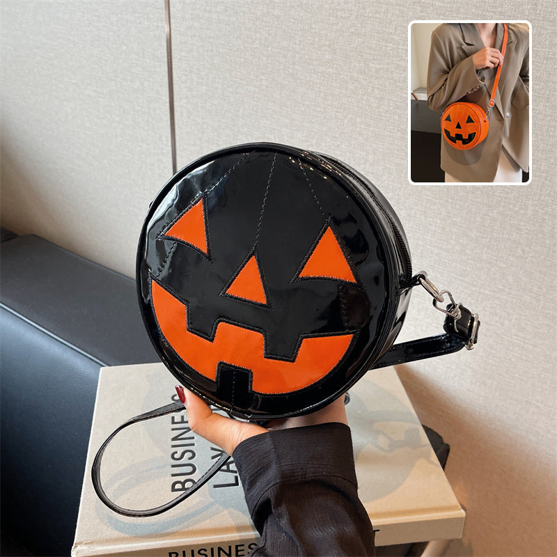 Halloween Pumpkin Crossbody Bag | Cute Round Shoulder Messenger Bag for Women & Girls