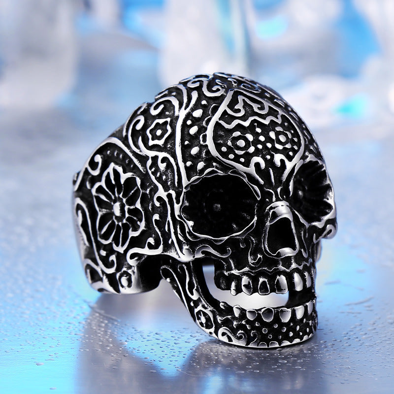 Hip Hop Skull Ring – Trendy Punk Men's Personality Ring