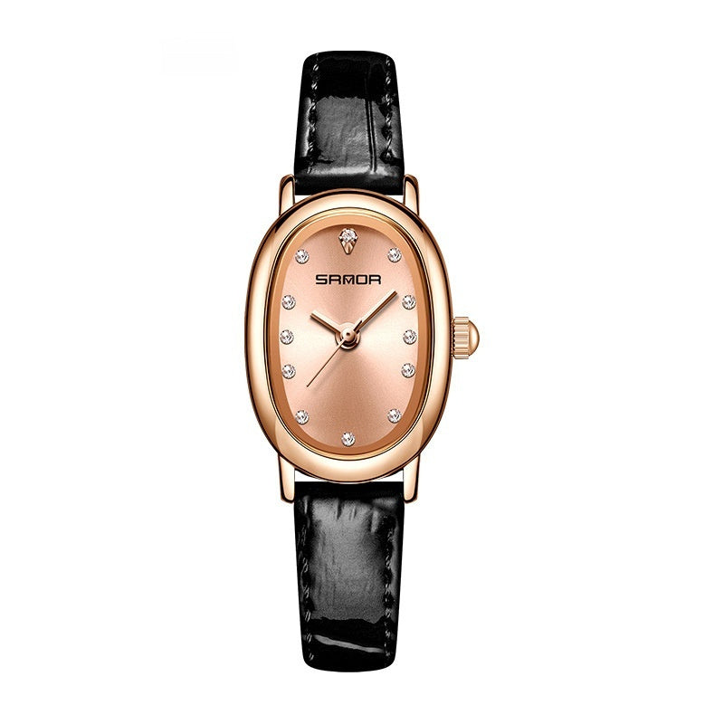 Women's Quartz Watch | Leather & Steel Strap Waterproof Timepiece