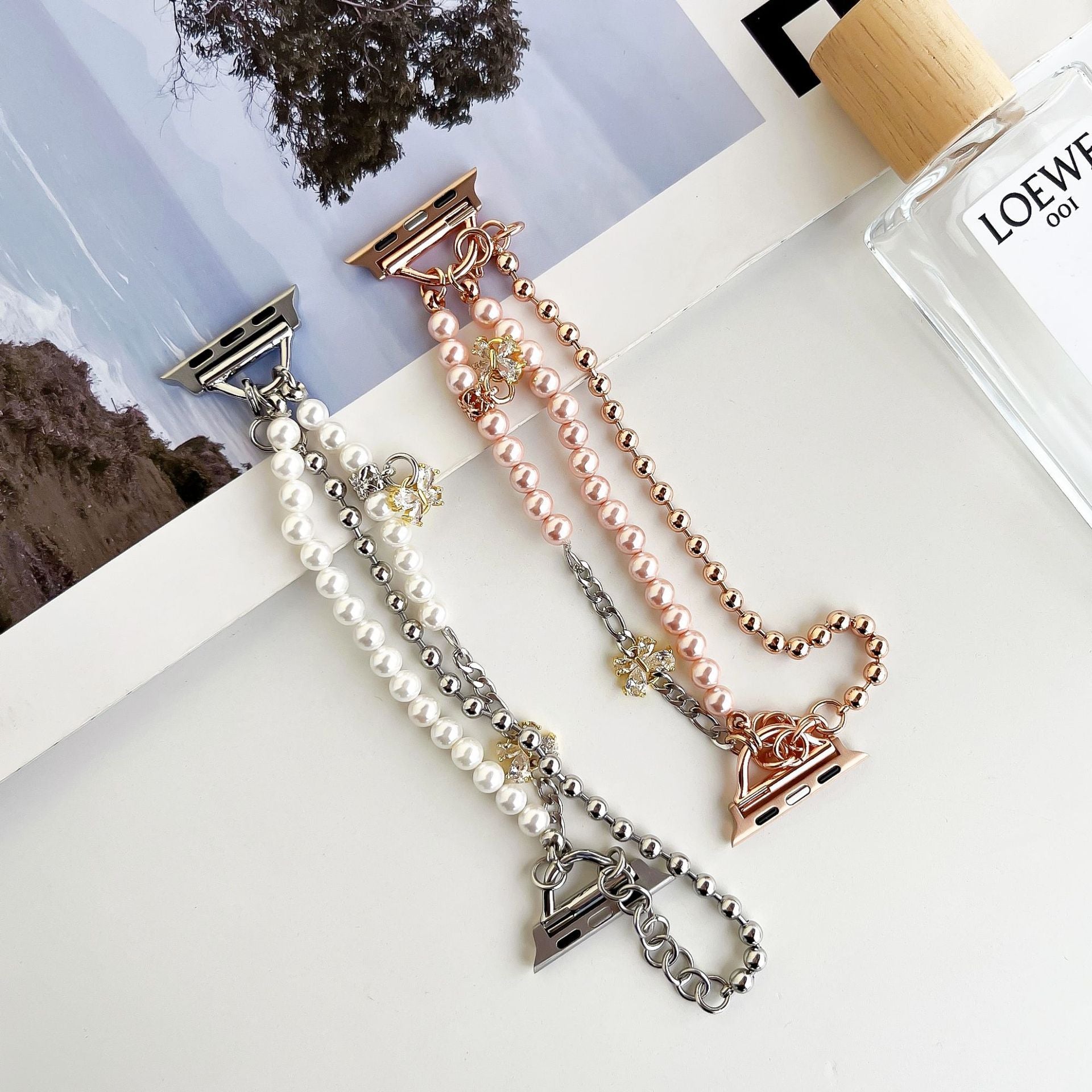 Pearl Metal Chain Watch with Small Fragrance
