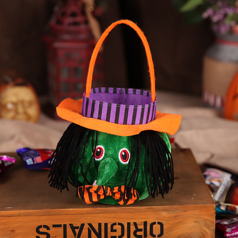 Cute Halloween Candy Bag | Pumpkin Pattern Portable Handbag & Gift Basket for Kids