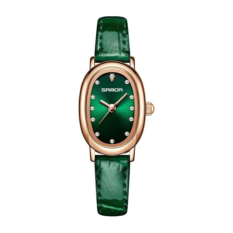 Women's Quartz Watch | Leather & Steel Strap Waterproof Timepiece