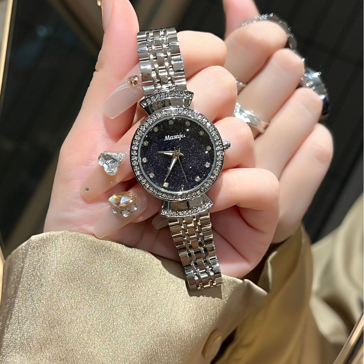 Starry Sky Fritillary Marble Women’s Watch – Elegant Timepiece