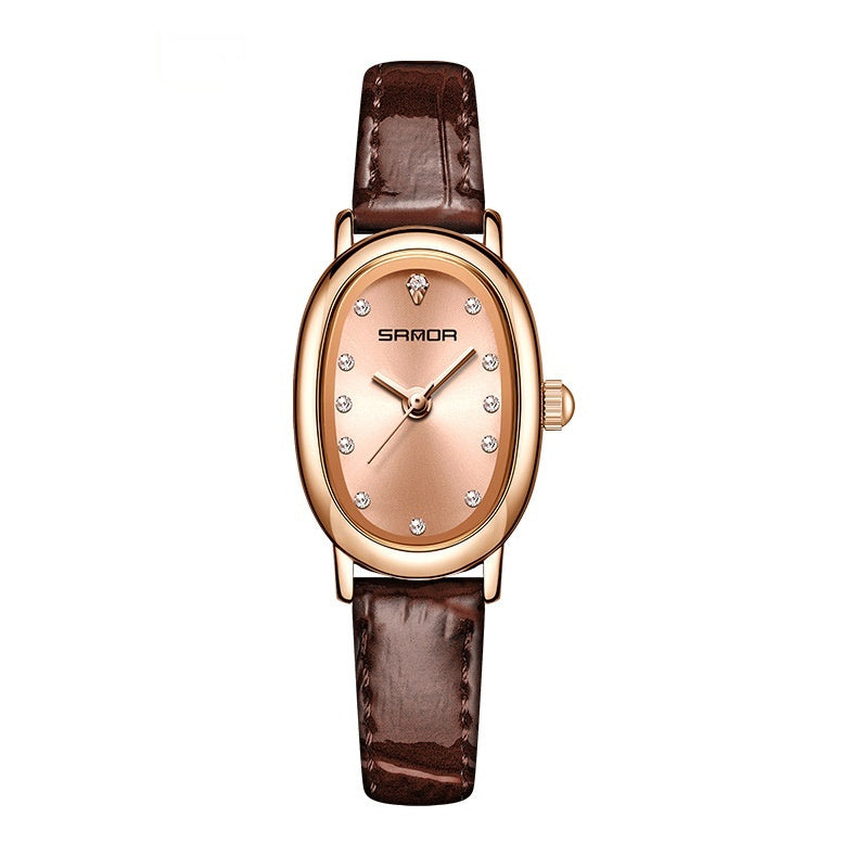 Women's Quartz Watch | Leather & Steel Strap Waterproof Timepiece