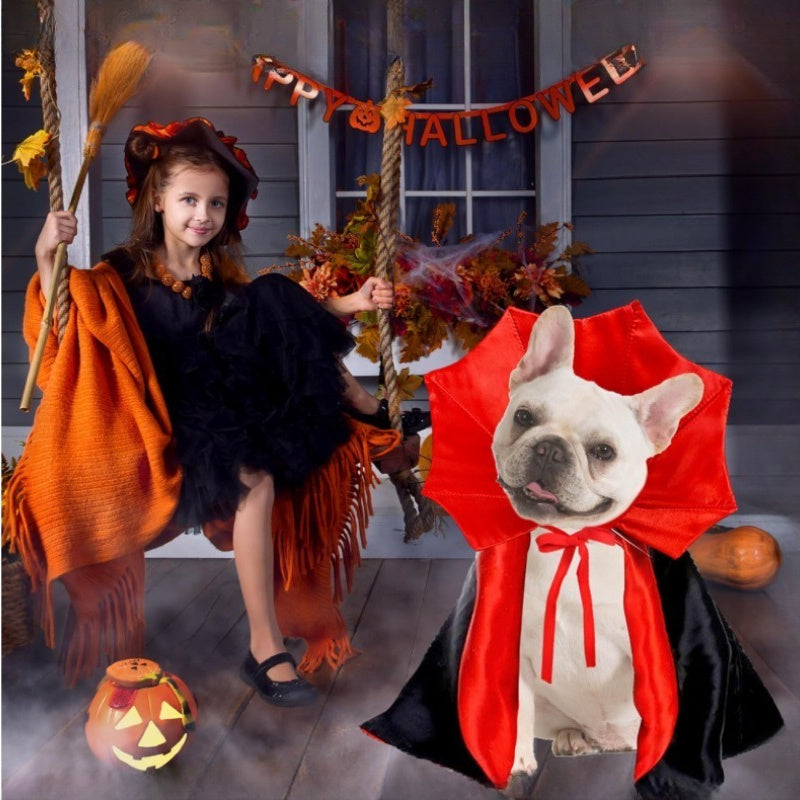 Halloween Pet Vampire Cloak | Cute Cosplay Costume for Small Dogs & Cats