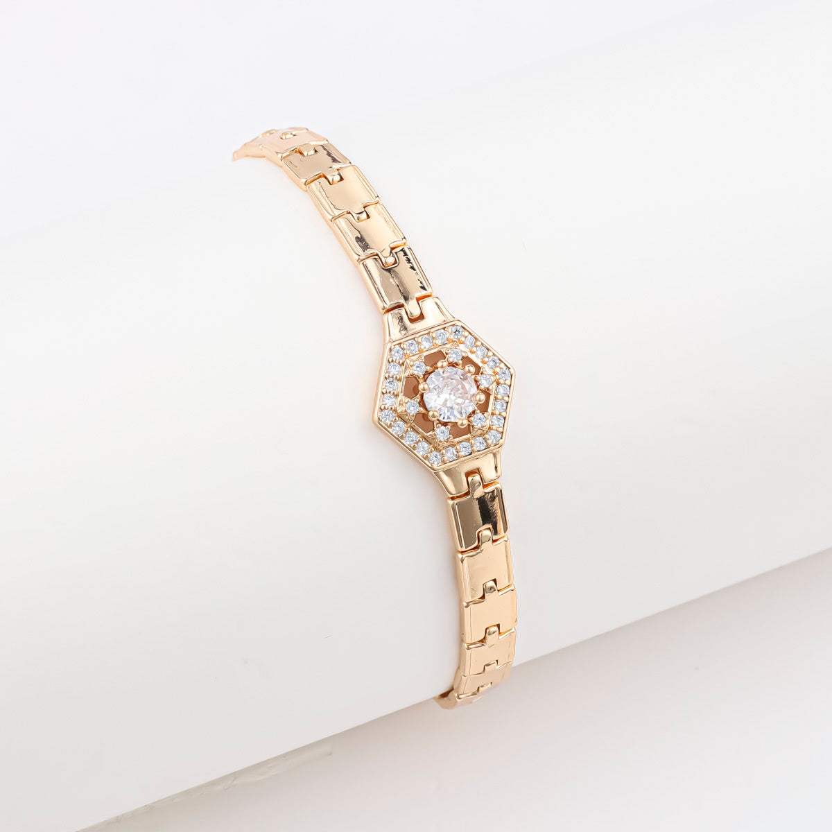 18K Gold-Plated Butterfly & Clover Copper Bracelet for Women