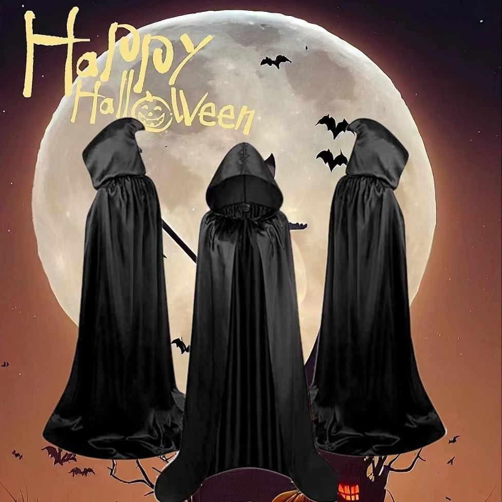 Children’s Halloween Wizard Cloak | Hooded Cape Costume for Kids & Party Dress-Up