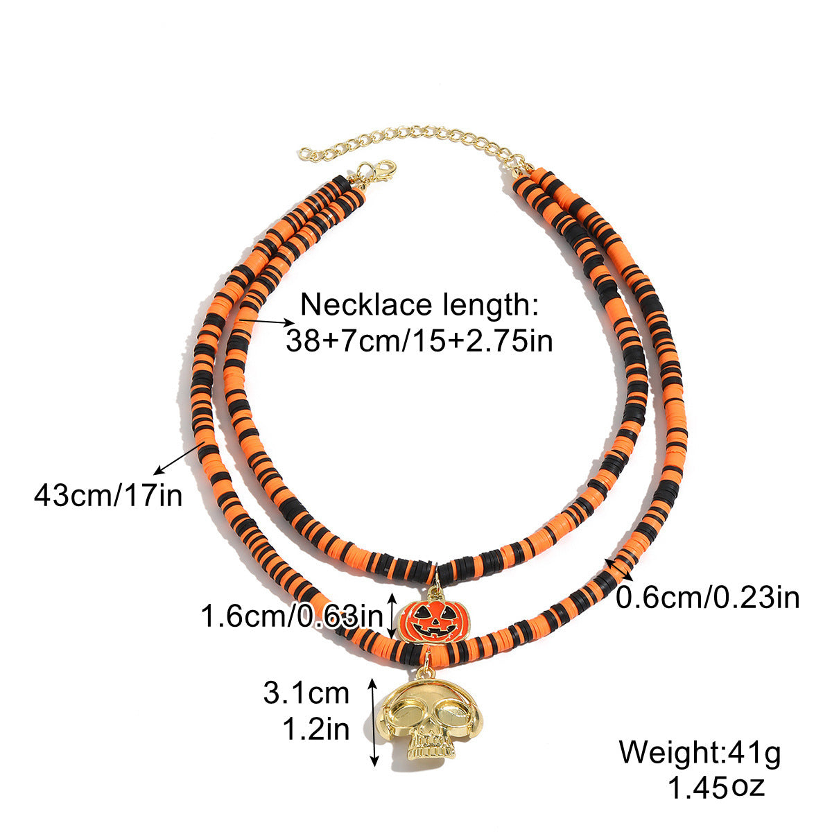 Halloween Necklace – Bat, Ghost, Skull, Pumpkin & Spider Pendant Accessories
