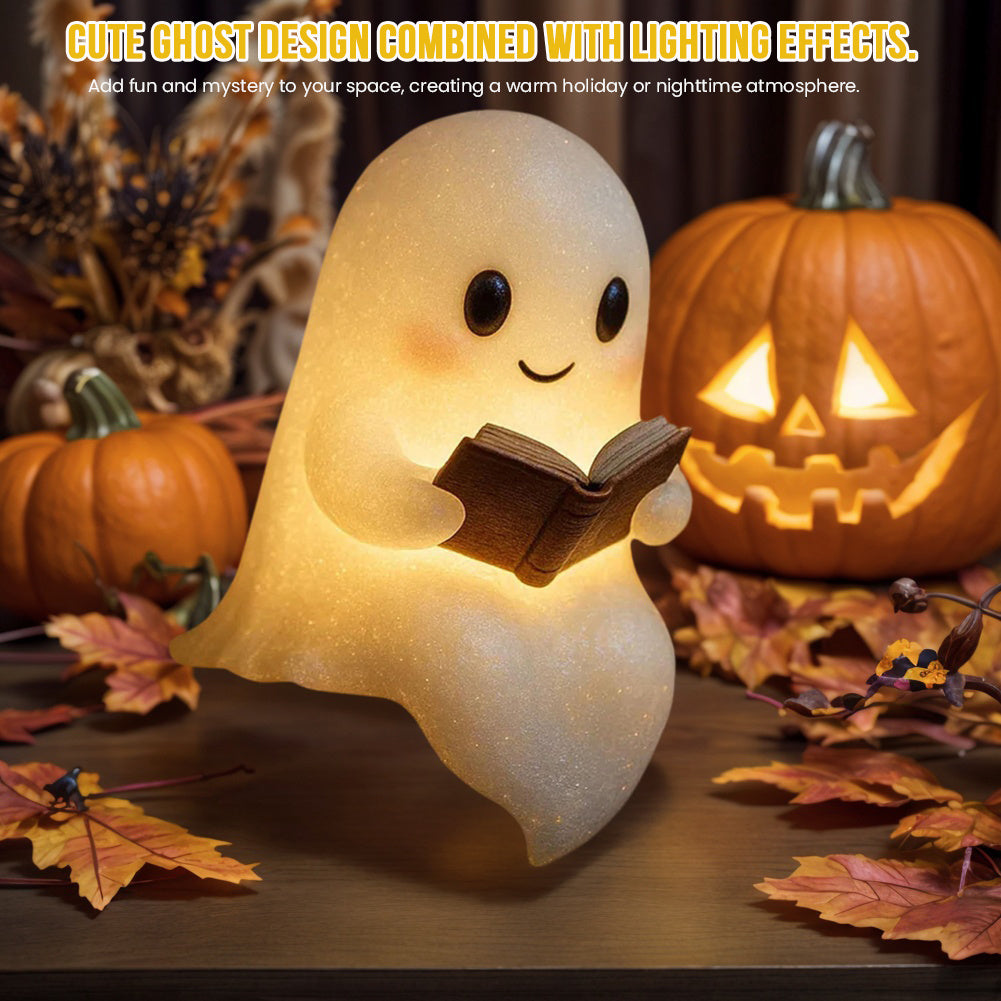 Cute LED Ghost Night Light | Warm Bedside Lamp for Kids & Halloween Decor
