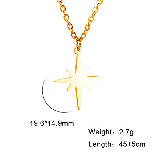 Six-Pointed Star Rice Necklace Elegant & Durable Everyday Jewelry