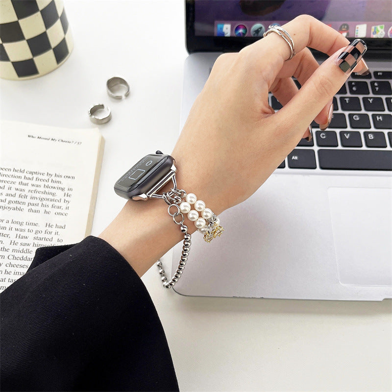 Pearl Metal Chain Watch with Small Fragrance