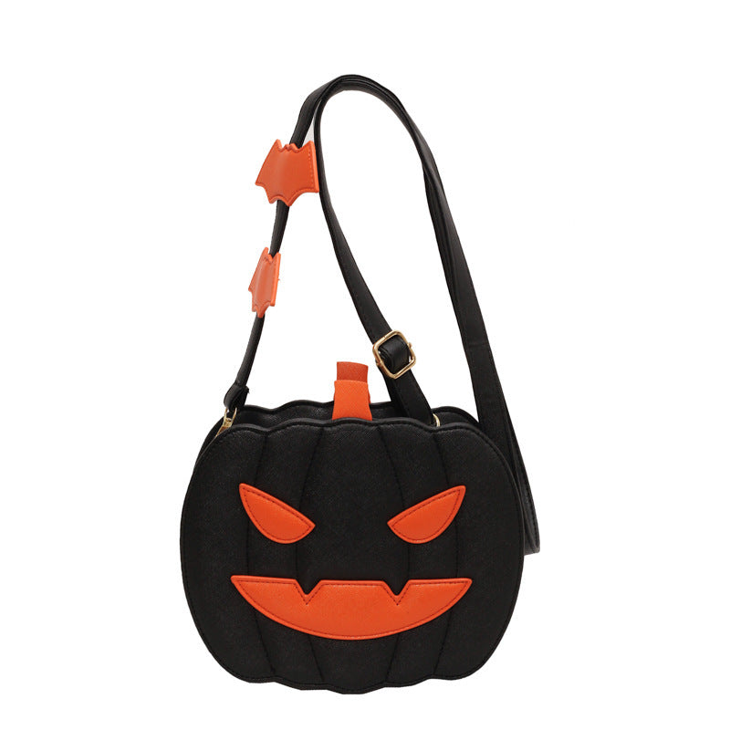 Halloween Pumpkin Crossbody Bag | Funny Cartoon Bat Shoulder Bag for Women