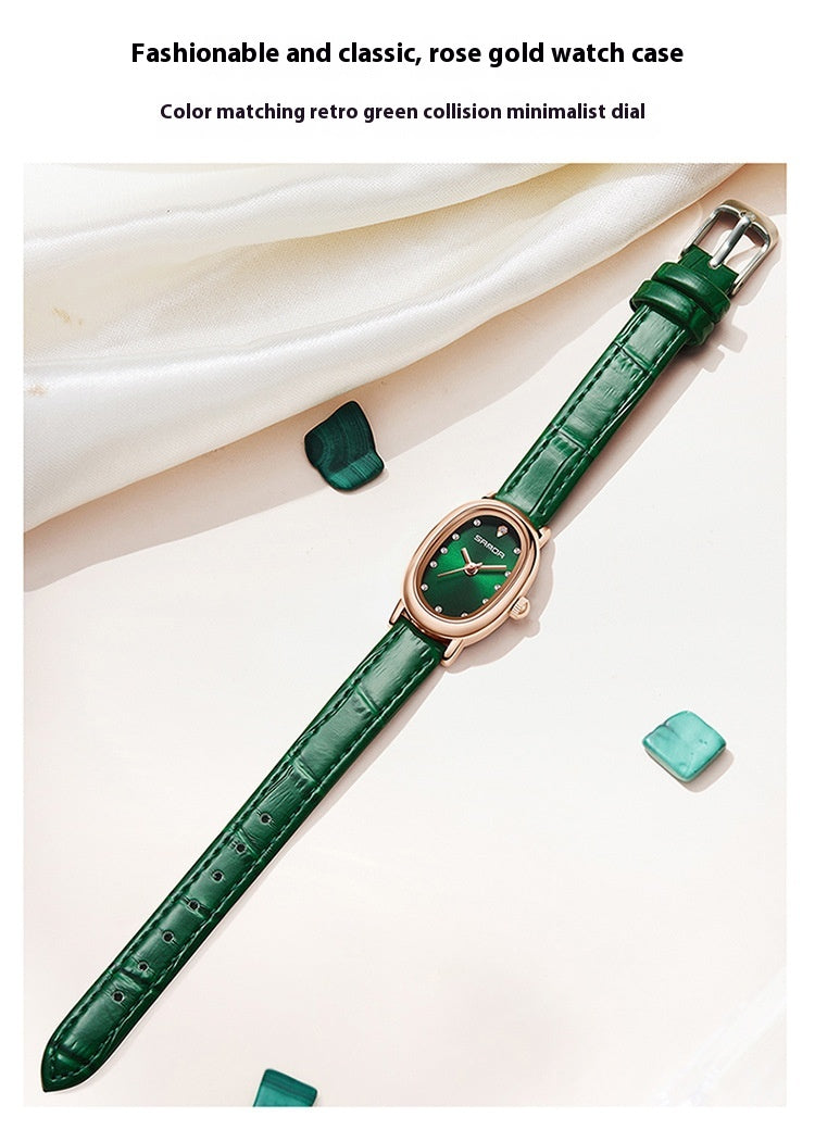 Women's Quartz Watch | Leather & Steel Strap Waterproof Timepiece