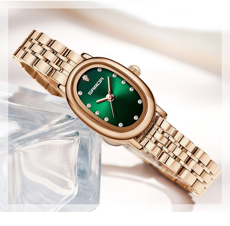 Women's Quartz Watch | Leather & Steel Strap Waterproof Timepiece