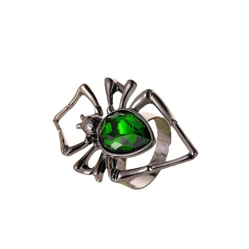 3pcs Halloween Teardrop Spider Jewelry Set – Vintage Necklace, Earrings & Ring