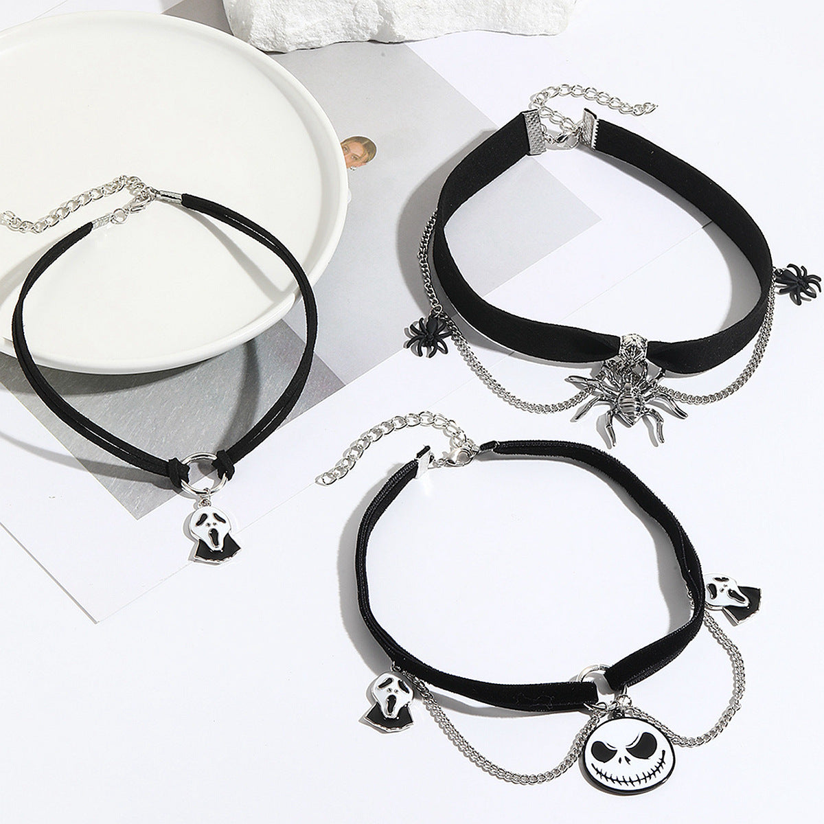Halloween Necklace – Bat, Ghost, Skull, Pumpkin & Spider Pendant Accessories