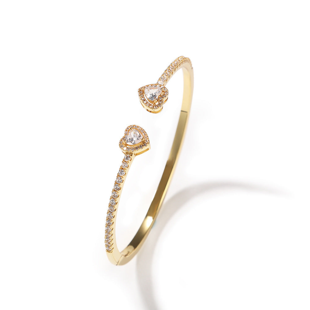 Heart Diamond Bracelet – Fine Circle Pair
Elegant Sparkle, Timeless Charm