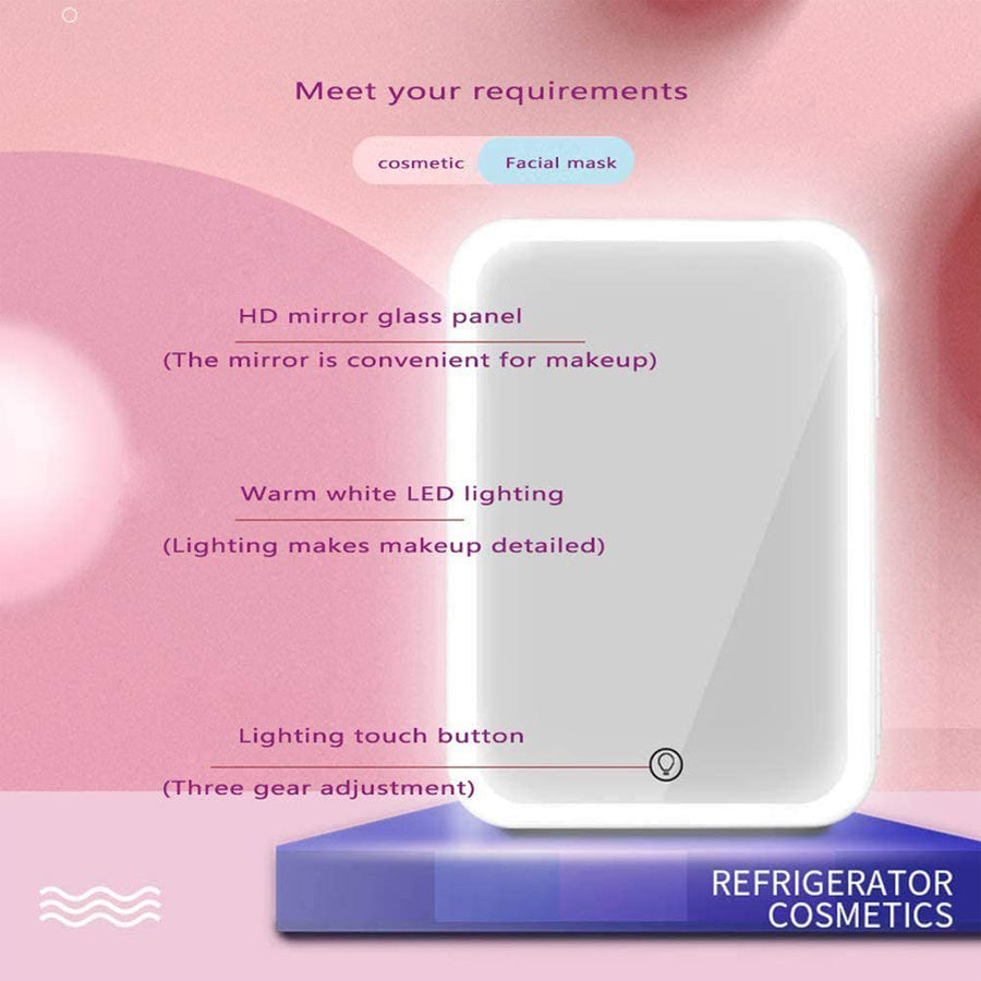 Mini Makeup Fridge – Portable Cosmetic Skincare Refrigerator & Warmer