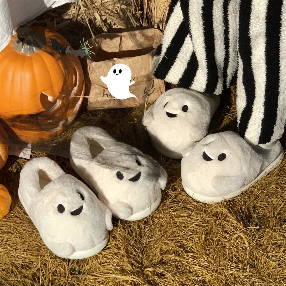 Couple Halloween Ghost Slippers | Cute Cotton Indoor Warm House Shoes
