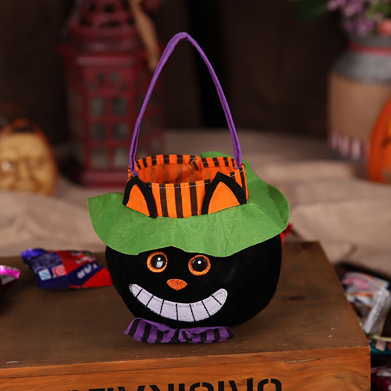 Cute Halloween Candy Bag | Pumpkin Pattern Portable Handbag & Gift Basket for Kids