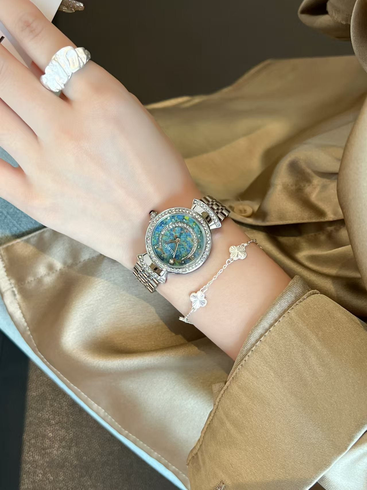 Starry Sky Fritillary Marble Women’s Watch – Elegant Timepiece