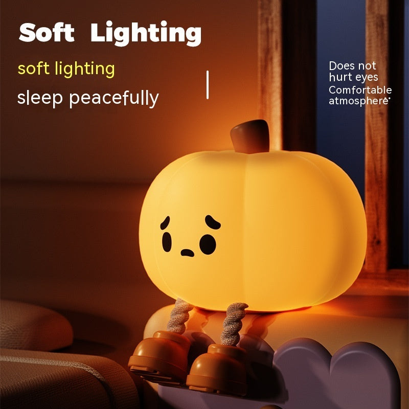 Pumpkin Silicone Night Lamp | Cute Halloween Pat Lamp & Ambient Light