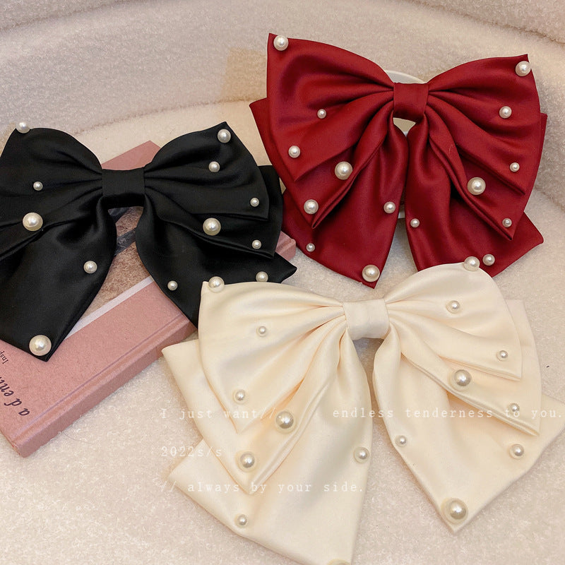 French Light Luxury Star Point Pearl Bow Headdress