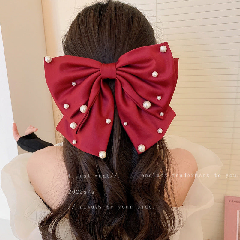 French Light Luxury Star Point Pearl Bow Headdress