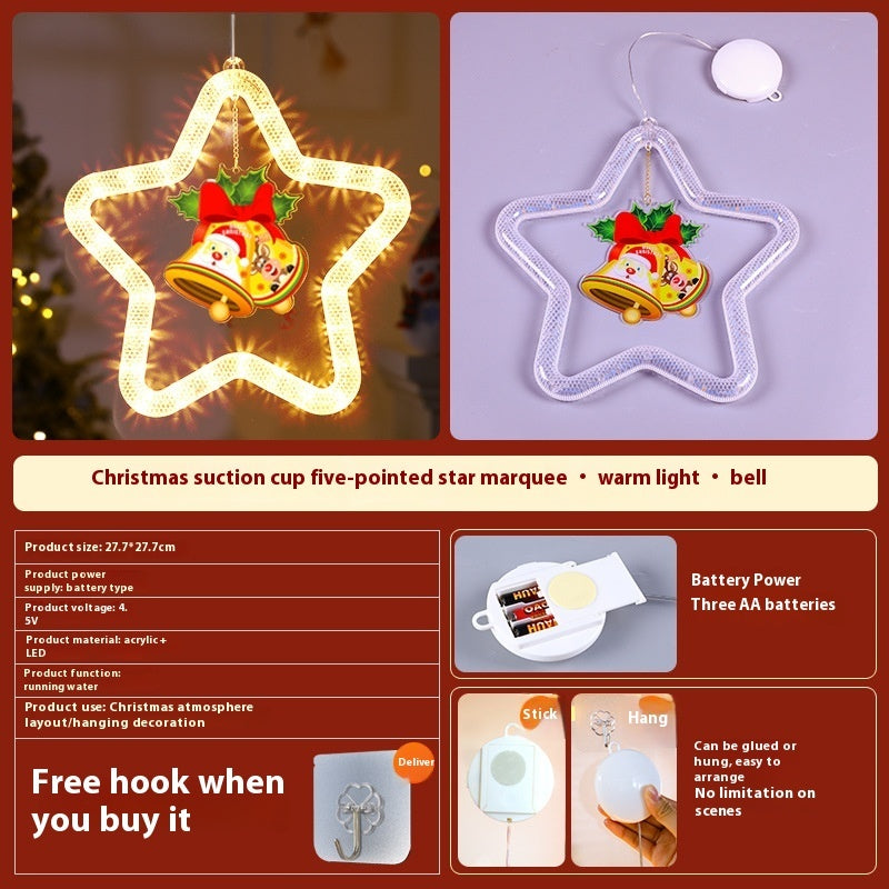 LED Christmas Star Pendant Light | Window & Door Holiday Decoration