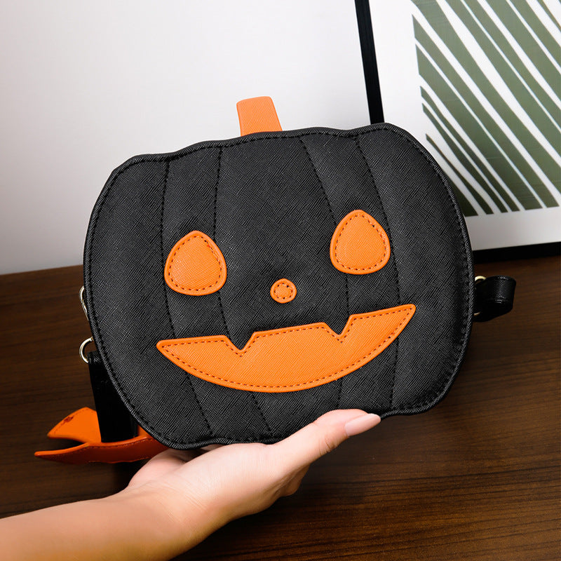 Halloween Pumpkin Crossbody Bag | Funny Cartoon Bat Shoulder Bag for Women