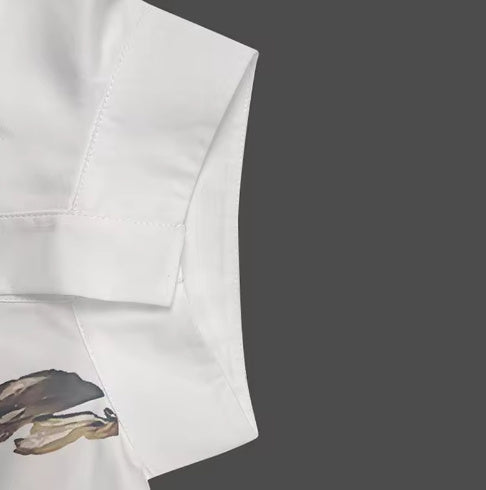 Women’s Long Sleeve Printed Stand Collar Shirt